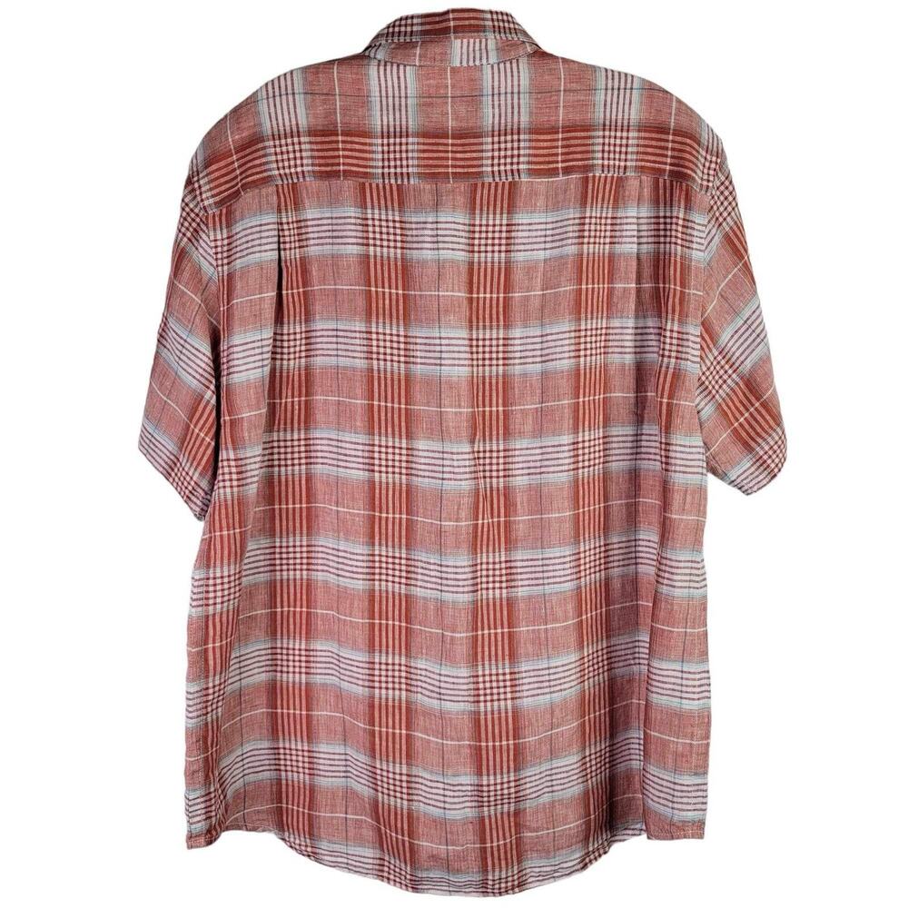 Tommy Bahama Shirt Men's Button Up Size L Plaid Linen Resort Wear Short Sleeve - Picture 3 of 9